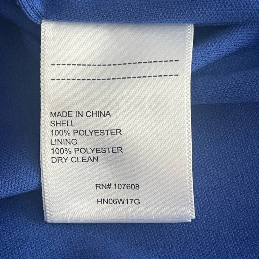 Laundry by Shelli Segal Blue Satin Ruched Gown 2 - Picture 7 of 8
